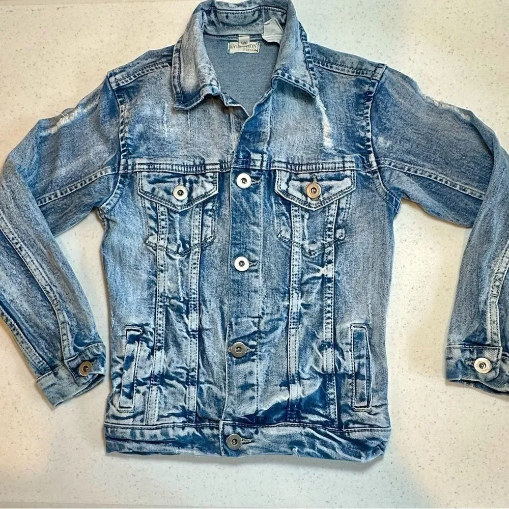 Bundle of 3 Girls-Distressed Jean Jacket Size 6, Corduroy Jacket & Dress Size 5